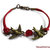 Bracciale con rondini in bronzo cordino e cristallo rosso