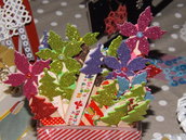 SPEDIZIONE GRATUITA! Segnalibro natalizio in legno, decorato con washi tape