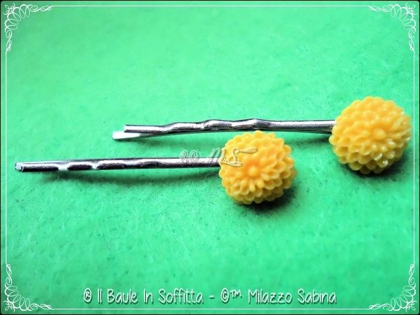 Fermagli per capelli con Zinnie Gialle - Donna - Accessori - di Il