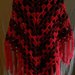 Scialle Rosso Fuoco in lana, realizzato all'uncinetto