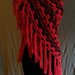 Scialle Rosso Fuoco in lana, realizzato all'uncinetto