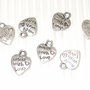 OFFERTA 15 charms cuoricini "made with love"