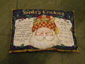 morbido cuscino in stoffa americana con ricetta natalizia biscotti 