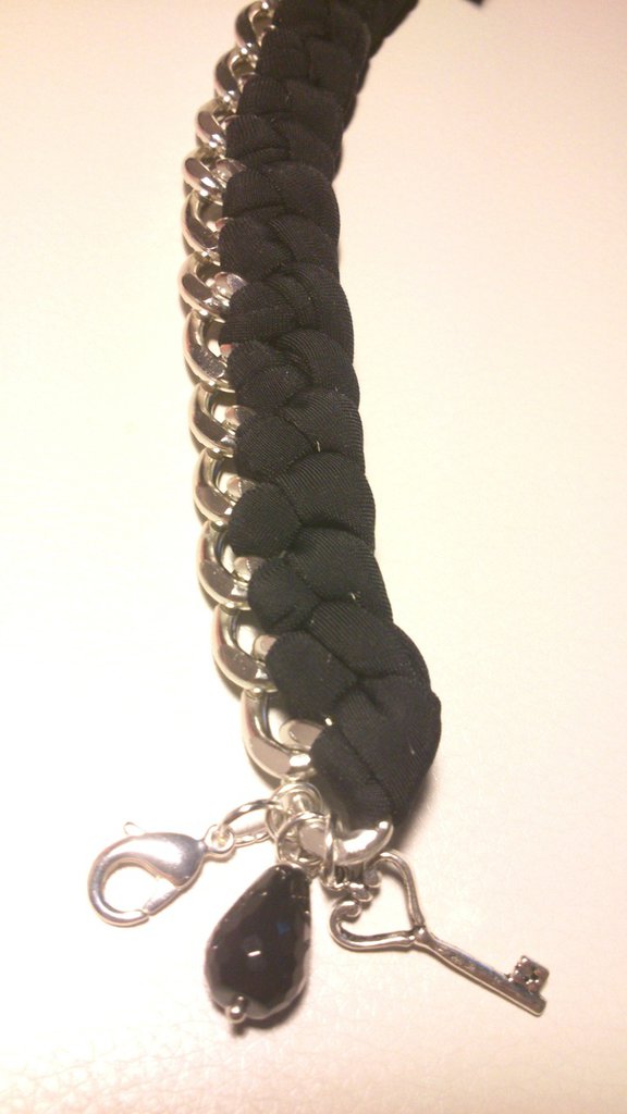 Ciondolo Croce ZIA In Argento Sterling Con Onice Nero E Catena - Stile Biker, 12 Grammi