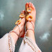 cavigliera / gioiello piede / accessori donna / moda Yoga / hippy chic / Boho moda mare / gioiello uncinetto /rosso corallo