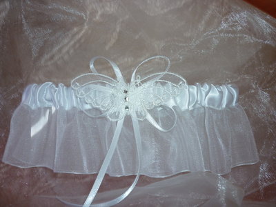 Giarrettiera Matrimonio In Pizzo Blu Con Fiocco Rosa – Regalo Sposa, Taglia Unica (fino A 14/16)