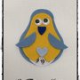Pinguino Disco Orario azzurro-giallo