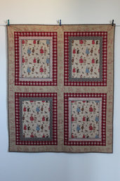 Trapunta patchwork  in cotone stile retro cm 112x134 "Cartoline"