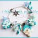 Bracciale "Babbo Natale Tiffany" Azzurro bianco bijoux natalizi idea regalo 