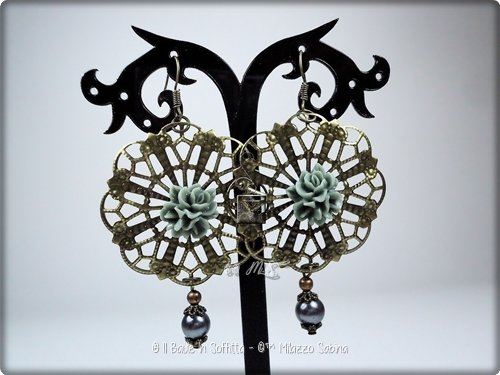 Orecchini A Cerchio In Filigrana Con Fiore - Argento 925 - 22mm, Disponibili Anche In Oro Giallo E Oro Rosa - 3
