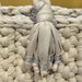 "Pochette Elegance" di Sheila Bijoux in fettuccia beige con manici e laterali in plastica trasparente