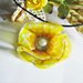 Collana in caucciù con pendente fiore Papavero giallo fatto in Sospeso Trasparente