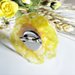 Spilla con fiore Papavero giallo fatto in Sospeso Trasparente bijoux idea regalo