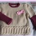 Completo vintage per bimba composto da maglione e gonna realizzato ai ferri in pura lana