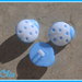 5 bottoni coccinella bianchi e azzurri