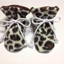 Babbucce scarpine pile fantasia leopardo con suola antiscivolo - bambina 6-12 mesi