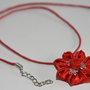 Collana  kanzashi fatta a mano colore rosso