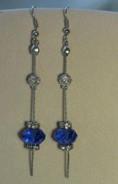Orecchini pendenti Swarovski  briolette color blu