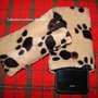 COVER PORTA CELLULARE CUSTODIA ZAMPINE GATTO IN PILE FATTO A MANO IDEA REGALO