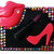 Contenitore lenti a contatto black-multicolor labbra rossetto strass idea regalo scarpa lenti custodia