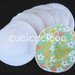 set di 6 coppette assorbilatte lavabili (fiori verdi) / set of 6 cloth nursing pads