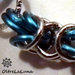 Bracciale chainmail in maglia bizantina color azzurro e acciaio