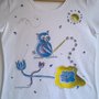 t-shirt manica corta cotone "GUFARELLO" dipinta a mano