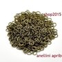 50 anellini anelli apribili ovali 5x4 mm bronzo