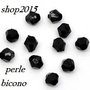 25 Distanziatori Perle a bicono Sfaccettate nero 4x4mm