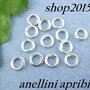 25 anellini , anelli apribili 6 mm tono argentato 