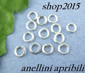 25 anellini , anelli apribili 6 mm tono argentato 