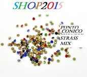 25 pz Mix Strass Termoadesivi Punta Hotfix ss6 2×1.3mm