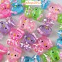 4 pz  cabochon hello kitty in resina 2,4×1,3 cm colori mix effetto glitter