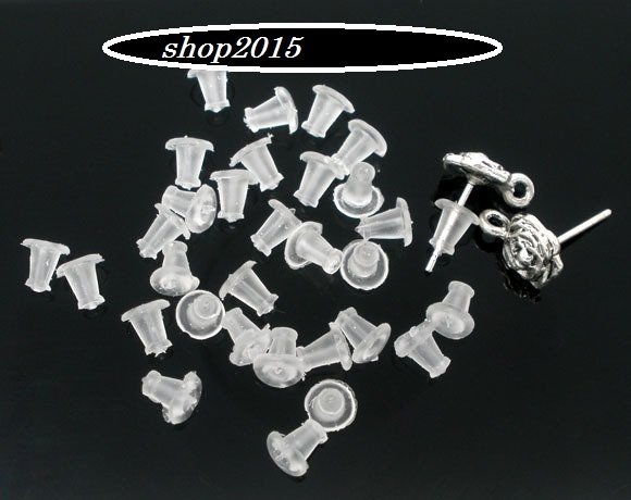 NEoogod 100 Dorsi Per Orecchini In Gomma Siliconica Trasparente, Schienali Di Ricambio Universali Per Orecchini A Perno, Morbidi E Ipoallergenici, Diametro 4mm