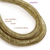 1 mt  rete tubolare in nylon elastico caffè foro 1 cm x creazioni bijoux