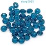 perla Sfaccettata in vetro mezzo cristallo Vetro Blu Pavone 8x6 mm