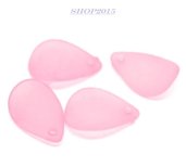 15  ciondoli, perla a  foglie  rosa 18×12 mm