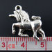 Charm Ciondolo  unicorno 3d Argento antico 23×16mm 