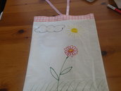 sacchetto zaino per asilo con fiori