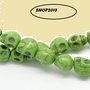 4 distanziatori perle forma cranio, teschio verde 10x8 mm