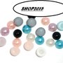 10  pz Mix mezze Perle cabochon  in acrilico Fondo Piatto 6mm 