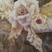 Ghirlanda ,  romantica in organza  pizzo e rose  