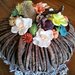 Centrotavola in rattan , decorazioni di fiori in pasta di mais modificata