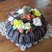 Centrotavola in rattan , decorazioni di fiori in pasta di mais modificata