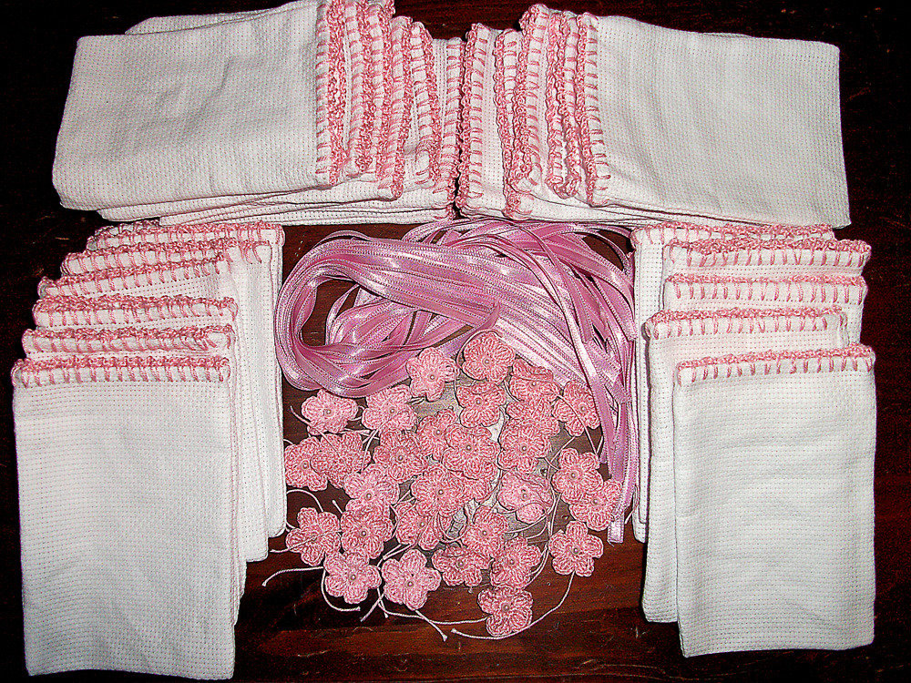 25 Sacchetti Bomboniere In Tela Aida Con Pizzo - Per Ricamo A Punto Croce, Ideali Per Matrimoni - Foto 7