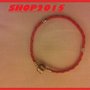 base bracciale in cuoio  per perle  a foro Largo 18cm  ROSSO