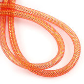 1 mt  rete tubolare in nylon elastico arancio foro 1 cm x creazioni bijoux