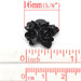 cabochon decorazione fiore in resina nero 16 mm