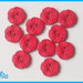 set 10 bottoni fiorellino rosso cupo