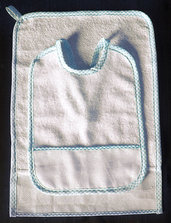 Set asilo 2 pezzi da ricamare punto croce tela aida bavaglino asciugamani salvietta